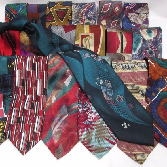 NEW Lot of 6 Men's Name Brand 100% Silk LONG Ties - Picture 2 of 7
